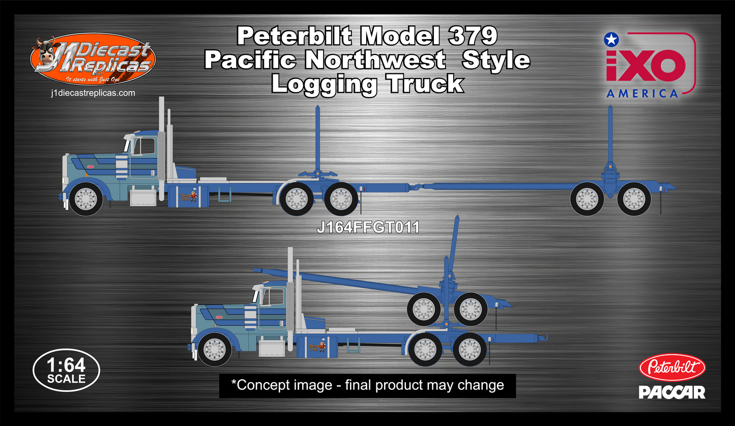 1:64 Peterbilt Model 379 Pacific Style Logging Truck - Twig Pig
