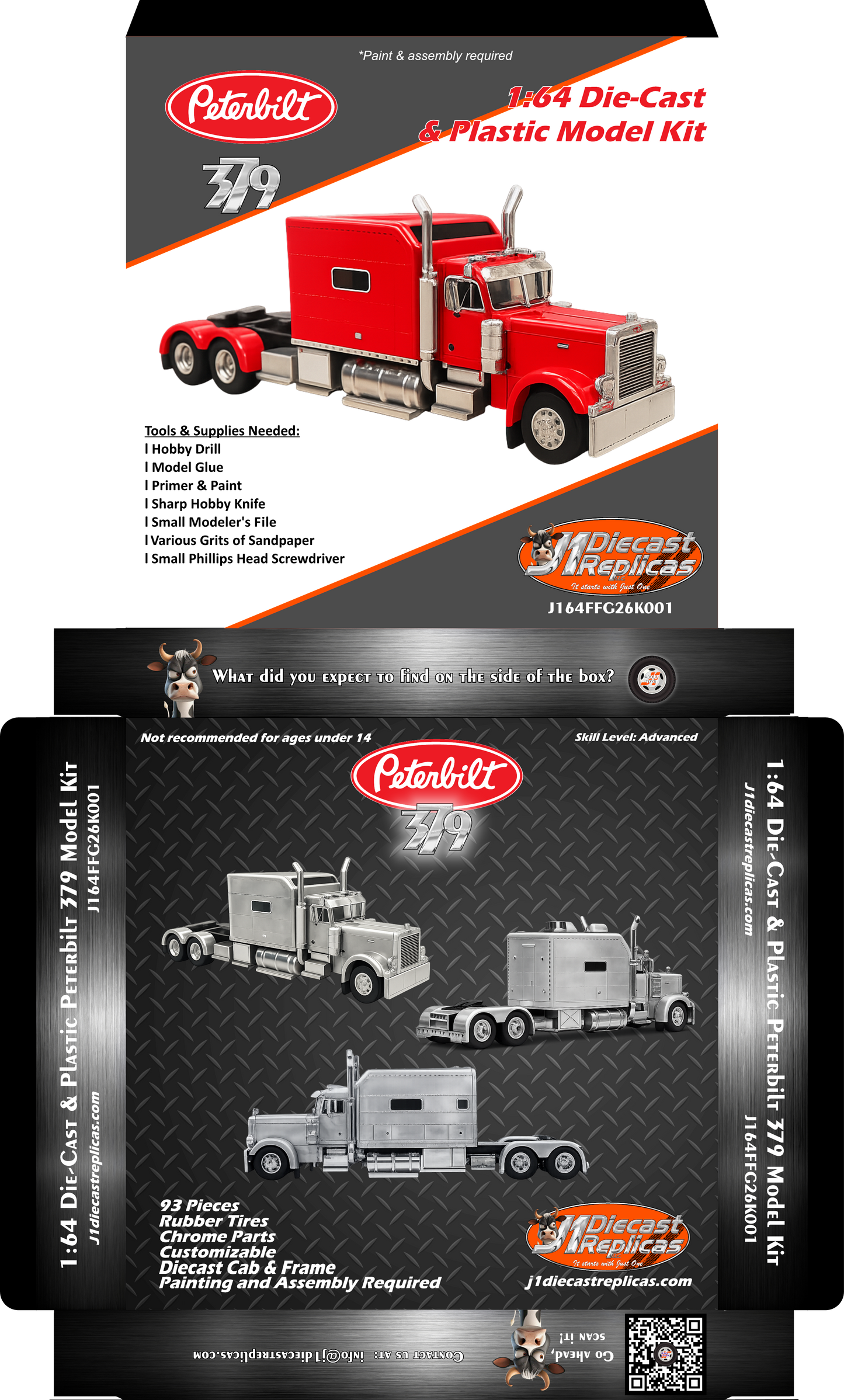 1:64 Diecast Peterbilt 379 Big Bunk Model Kit