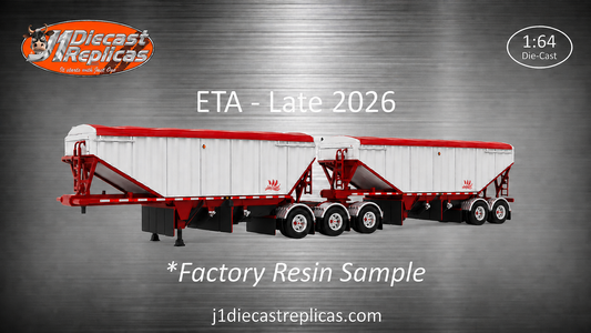 B-Train Grain Trailers - White with Red Frame