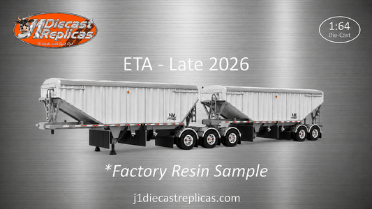 B-Train Grain Trailers - White with Silver Frame