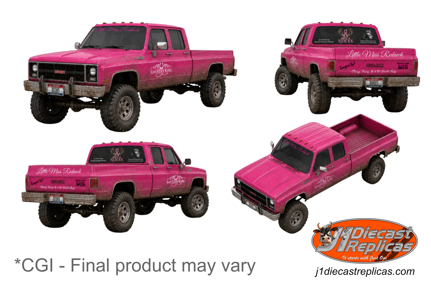 1:64 Diecast GMC Crew Cab 4x4 - Girls