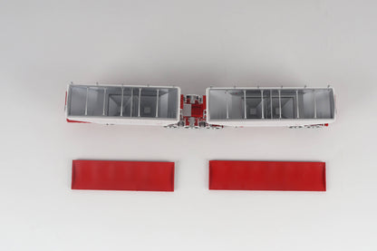 B-Train Grain Trailers - White with Red Frame