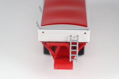 B-Train Grain Trailers - White with Red Frame