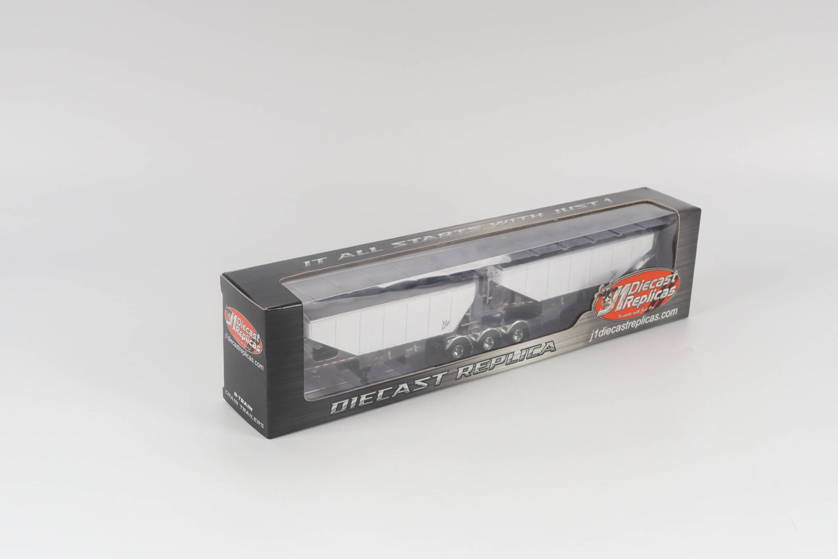 B-Train Grain Trailers - White with Black Frame