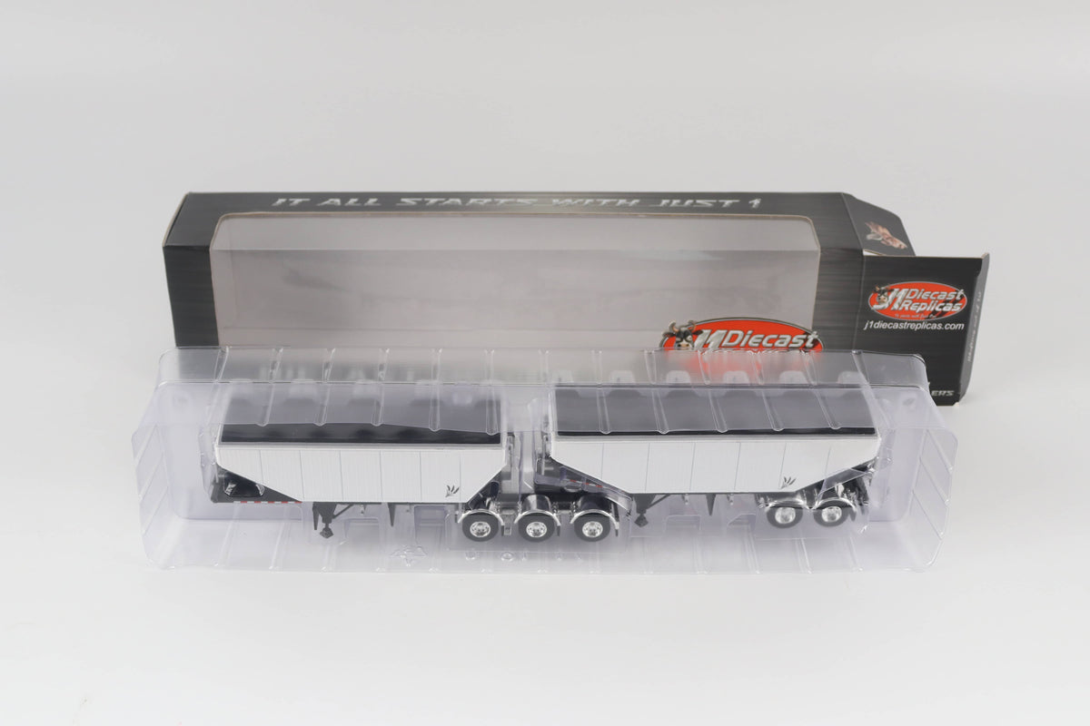 B-Train Grain Trailers - White with Black Frame