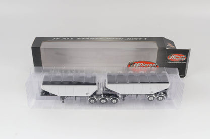 B-Train Grain Trailers - White with Black Frame