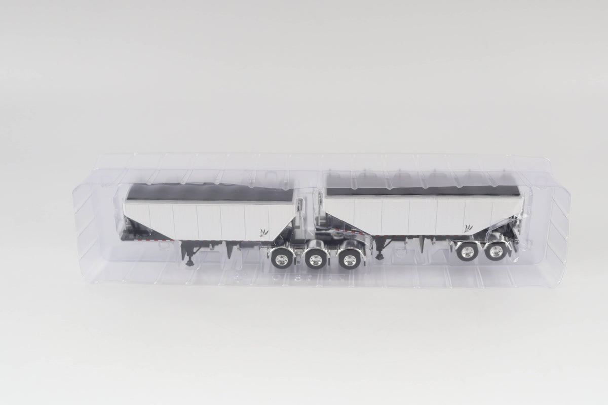 B-Train Grain Trailers - White with Black Frame