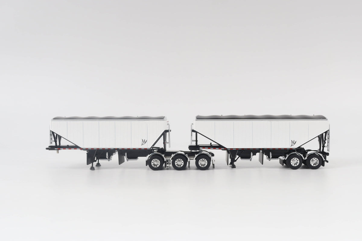 B-Train Grain Trailers - White with Black Frame