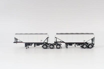 B-Train Grain Trailers - White with Black Frame