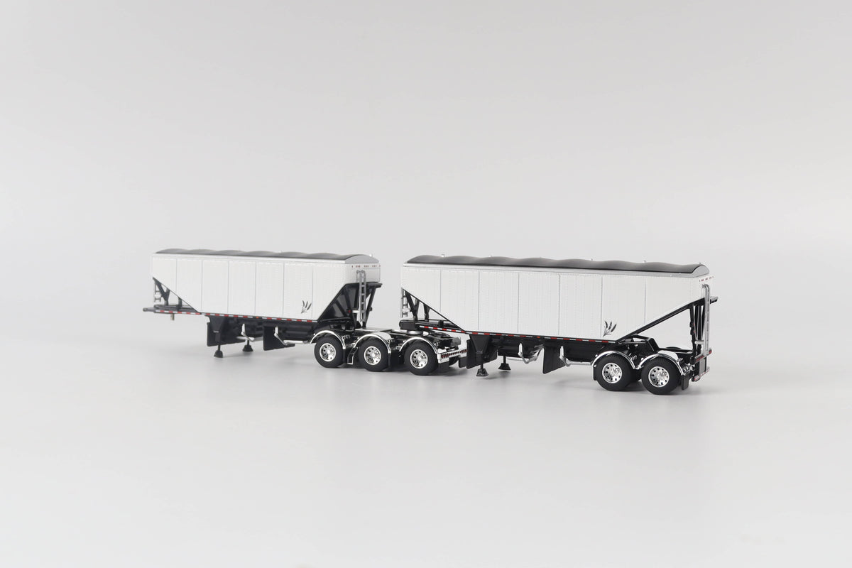 B-Train Grain Trailers - White with Black Frame