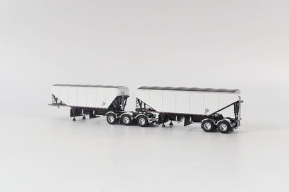 B-Train Grain Trailers - White with Black Frame
