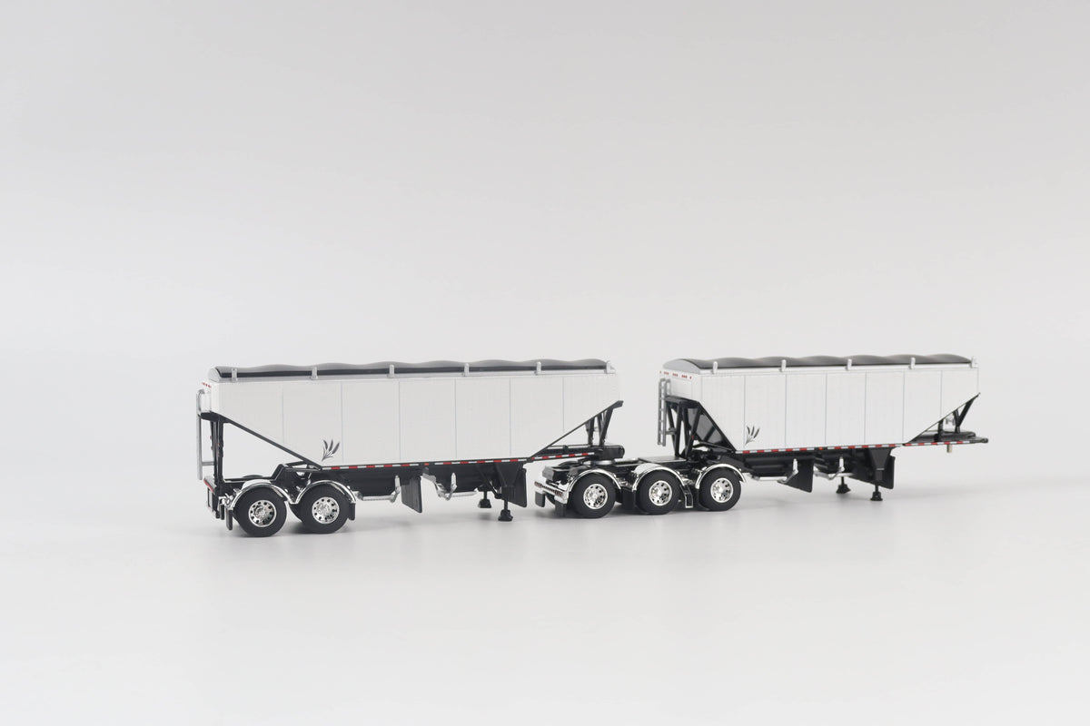 B-Train Grain Trailers - White with Black Frame