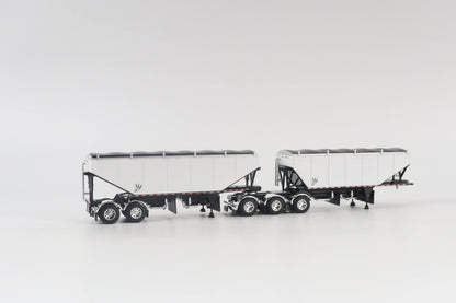 B-Train Grain Trailers - White with Black Frame