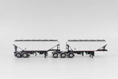 B-Train Grain Trailers - White with Black Frame