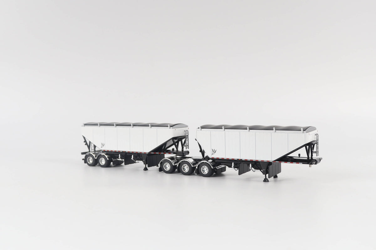 B-Train Grain Trailers - White with Black Frame