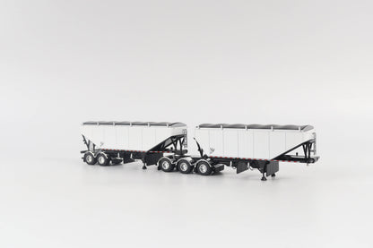 B-Train Grain Trailers - White with Black Frame