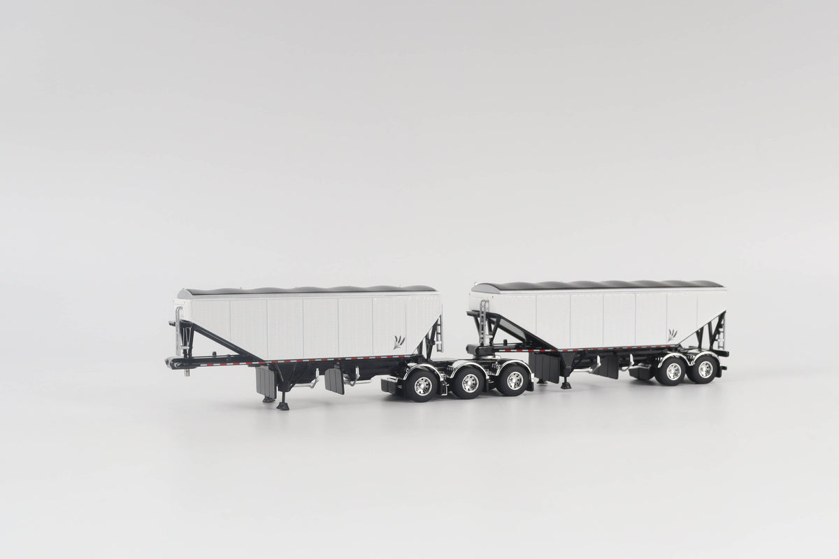 B-Train Grain Trailers - White with Black Frame