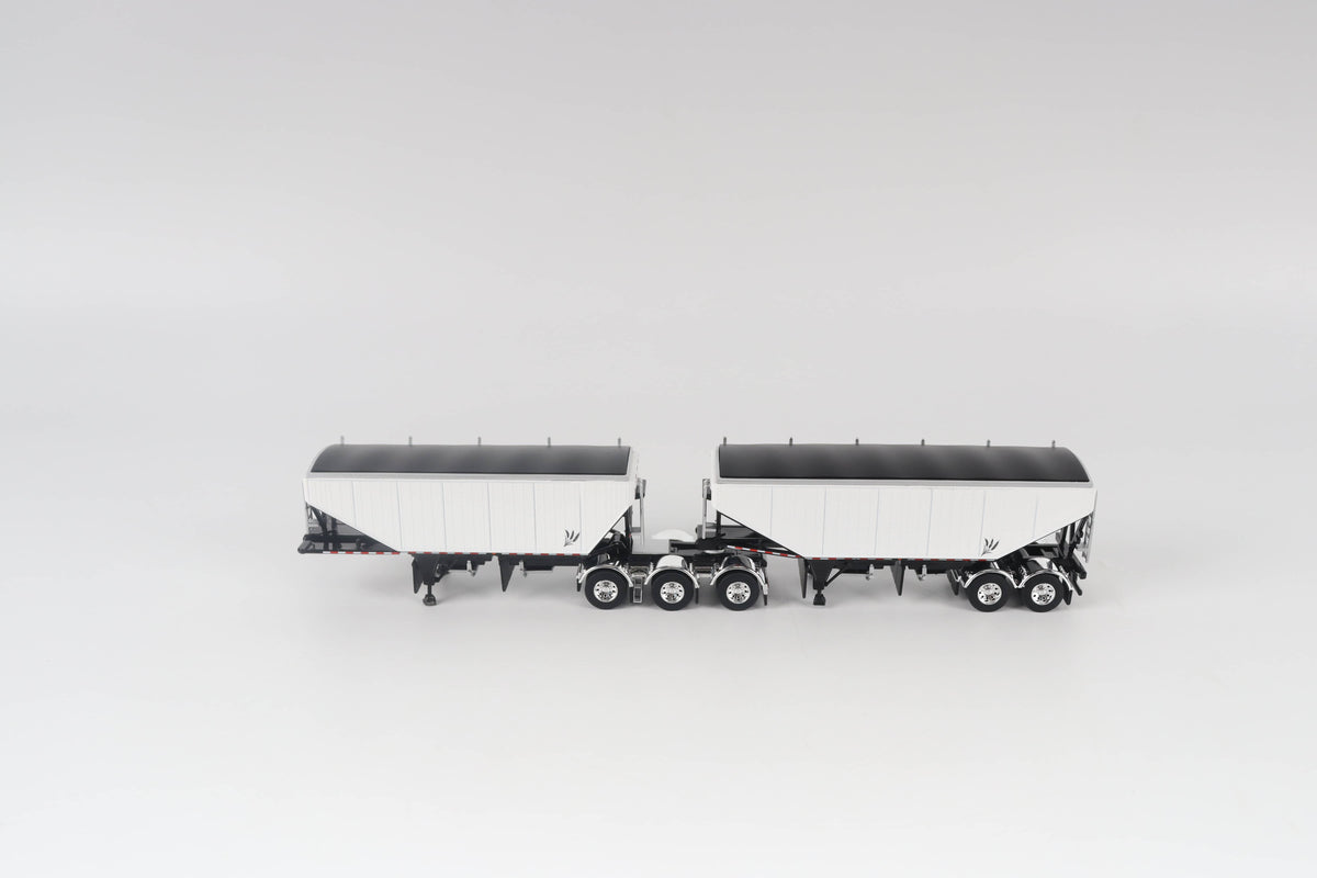 B-Train Grain Trailers - White with Black Frame