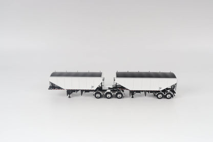 B-Train Grain Trailers - White with Black Frame