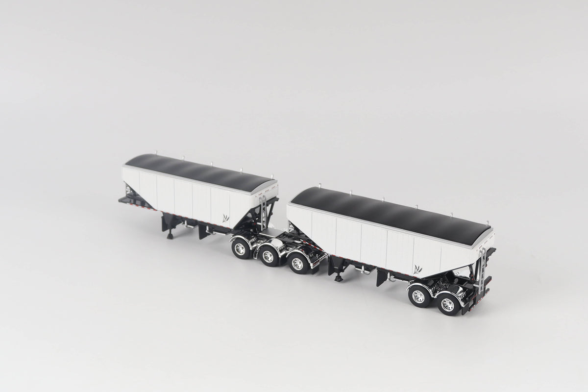 B-Train Grain Trailers - White with Black Frame
