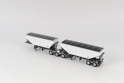 B-Train Grain Trailers - White with Black Frame
