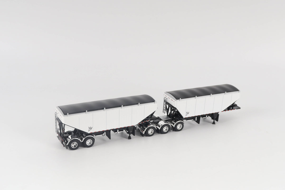 B-Train Grain Trailers - White with Black Frame