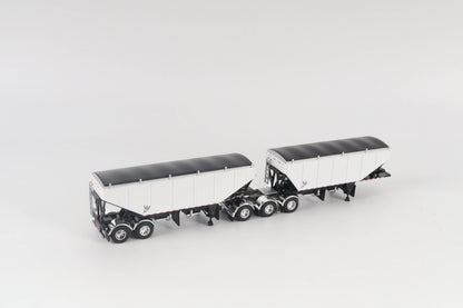 B-Train Grain Trailers - White with Black Frame
