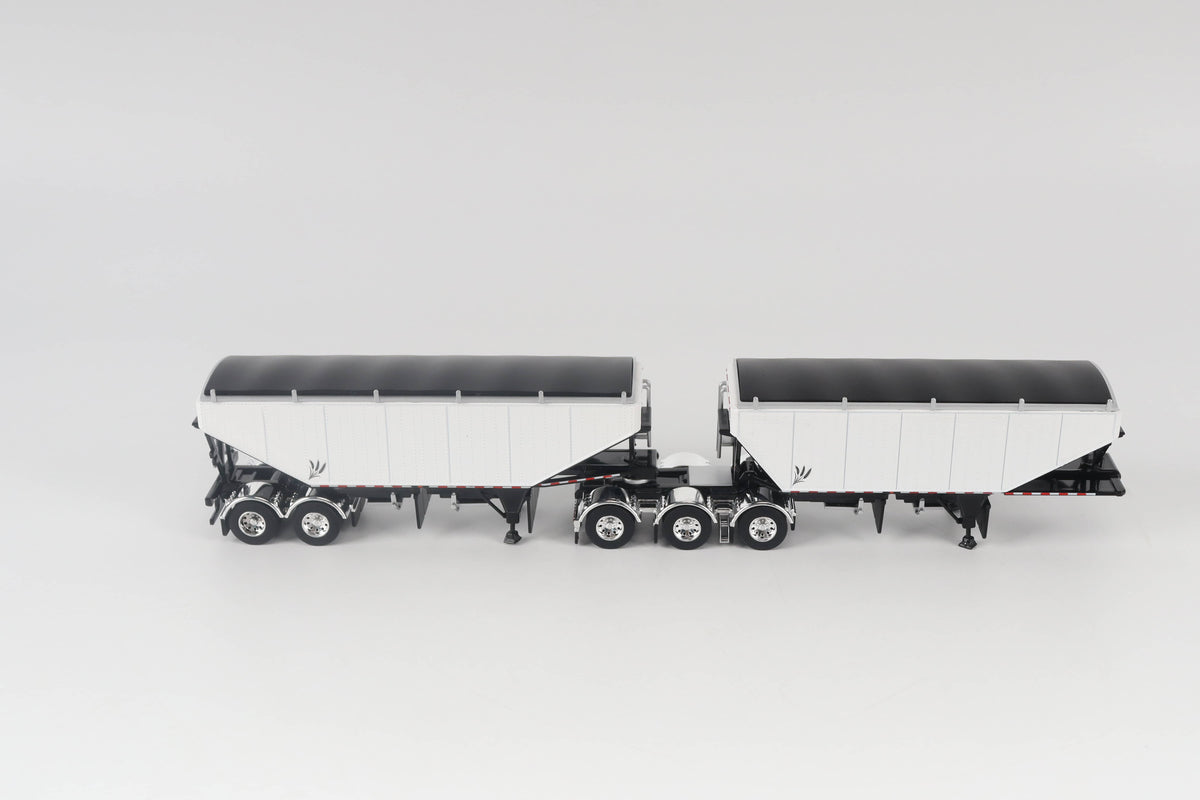 B-Train Grain Trailers - White with Black Frame