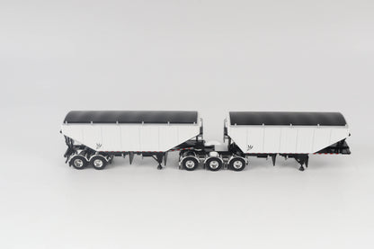 B-Train Grain Trailers - White with Black Frame
