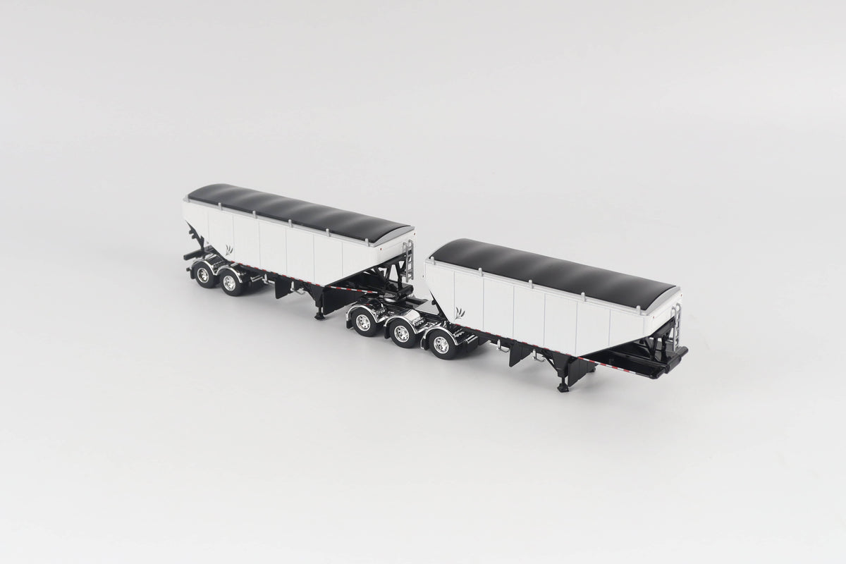 B-Train Grain Trailers - White with Black Frame