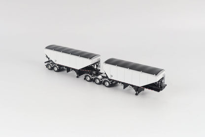 B-Train Grain Trailers - White with Black Frame