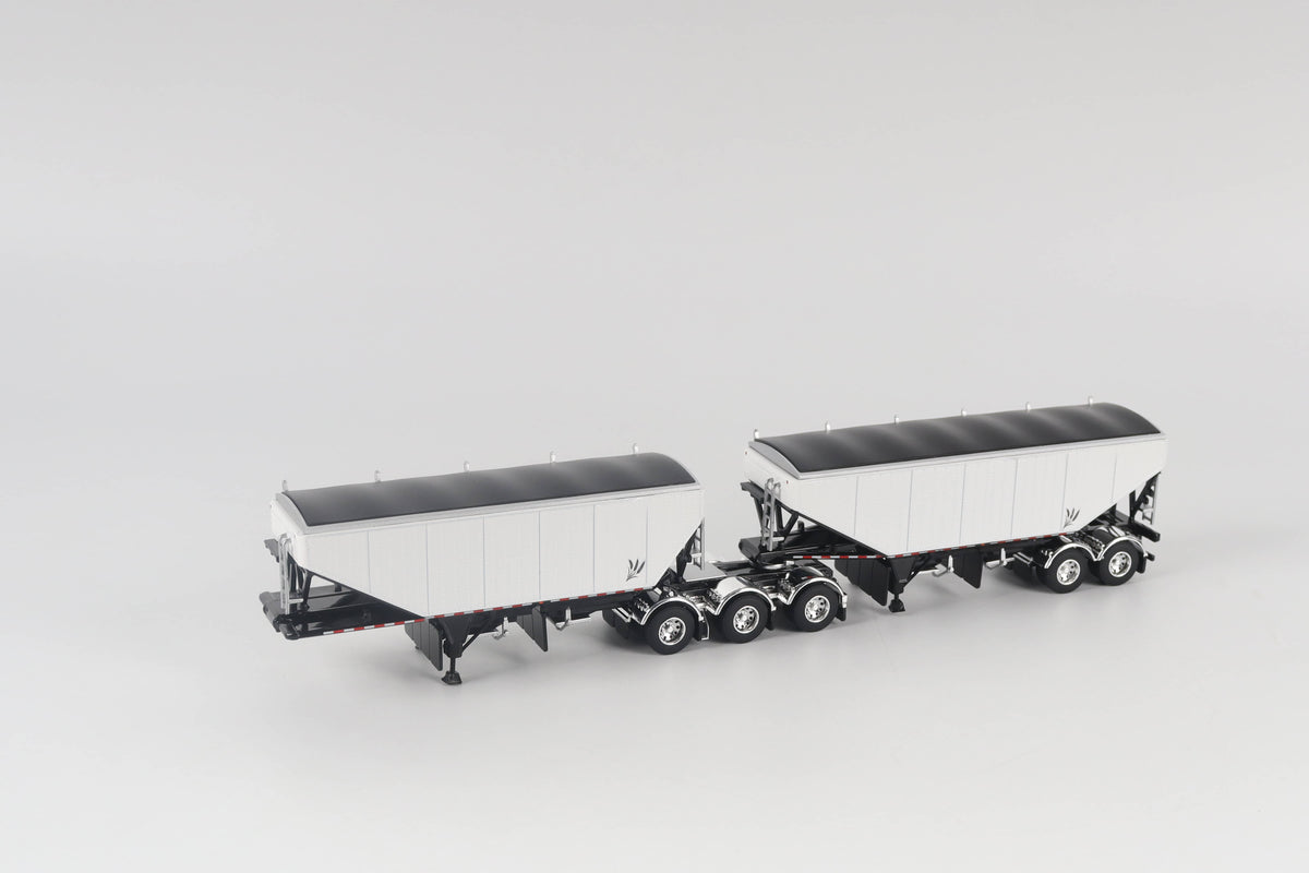 B-Train Grain Trailers - White with Black Frame