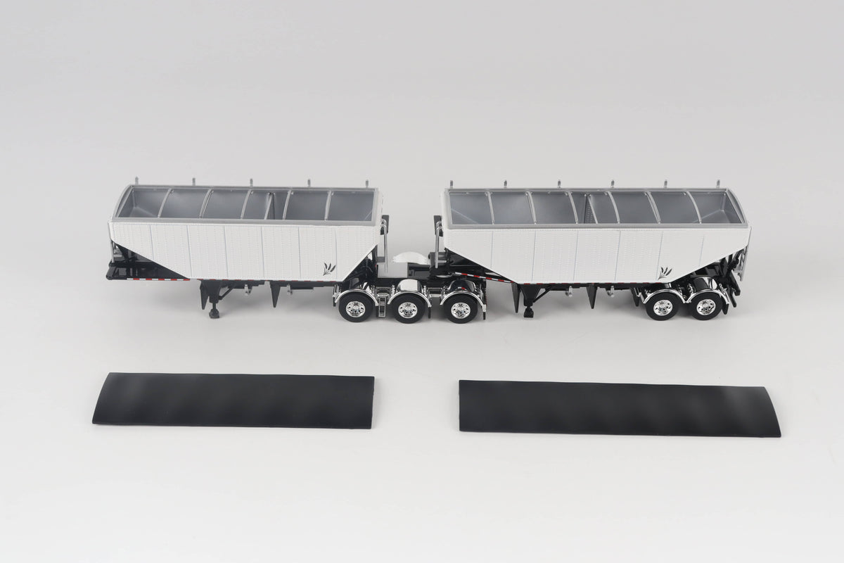 B-Train Grain Trailers - White with Black Frame