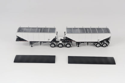 B-Train Grain Trailers - White with Black Frame