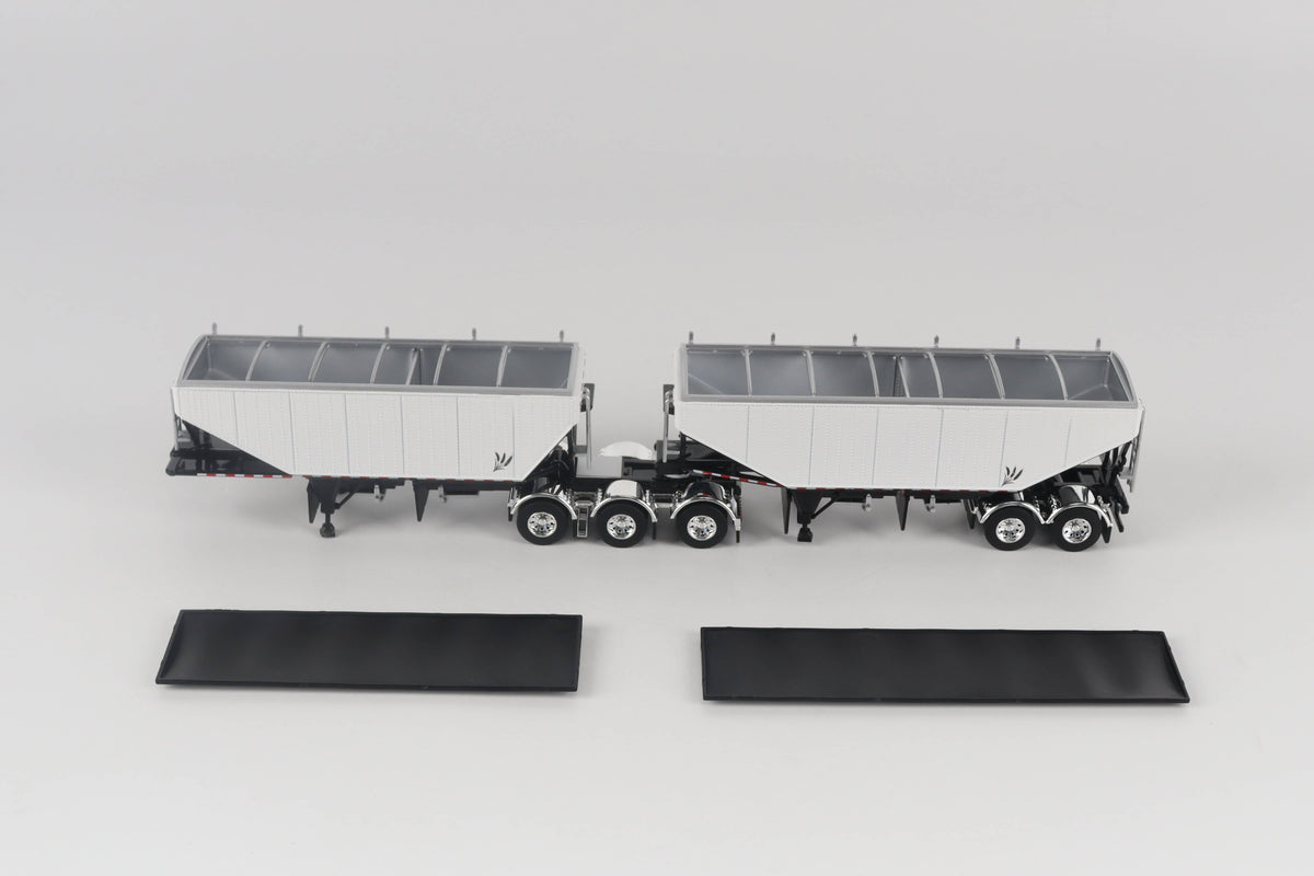 B-Train Grain Trailers - White with Black Frame