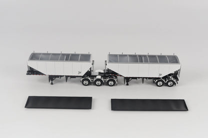 B-Train Grain Trailers - White with Black Frame