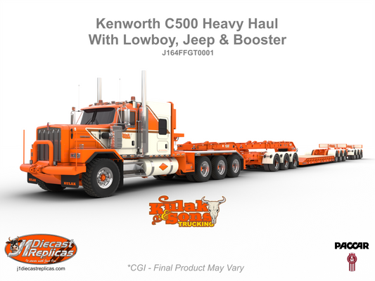 1:64 Kenworth C500 with 3x3x3 Heavy Lowboy - Kulak & Sons