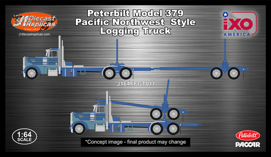 1:64 Peterbilt Model 379 Pacific Style Logging Truck - Twig Pig