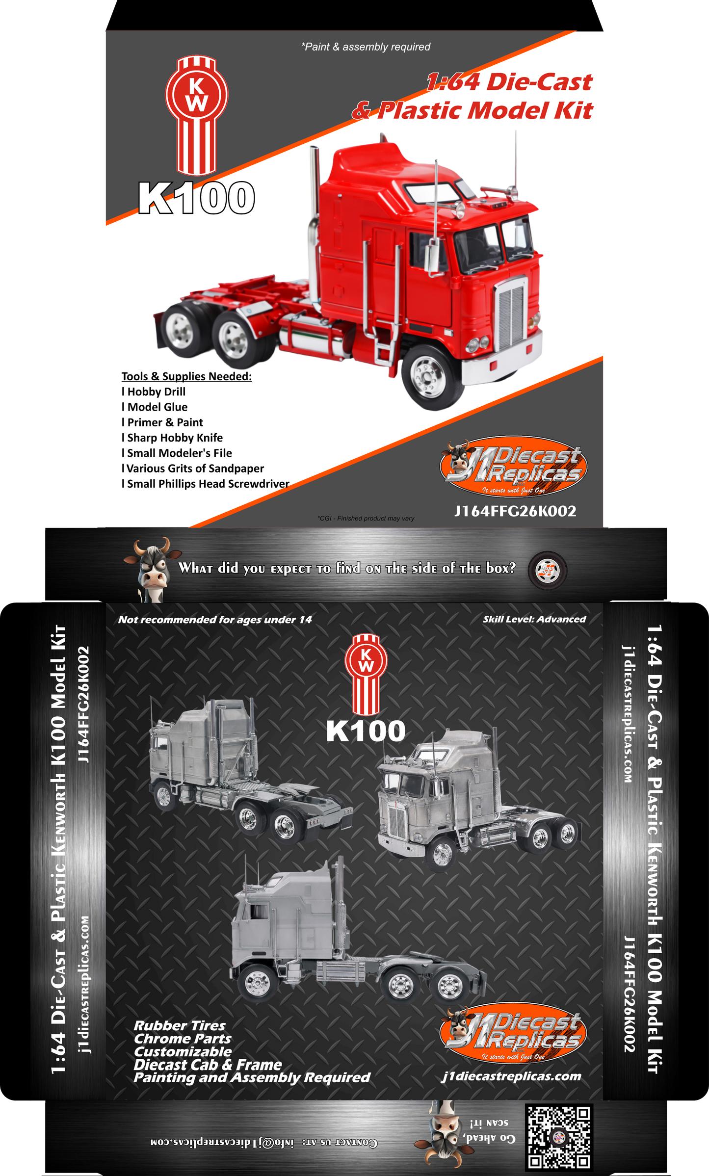 1:64 Diecast Kenworth K100 Model Kit